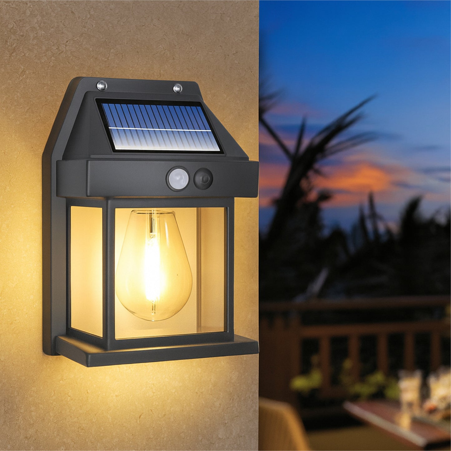 Solar Charge Motion Sensor Solar Waterproof Wall Lamp