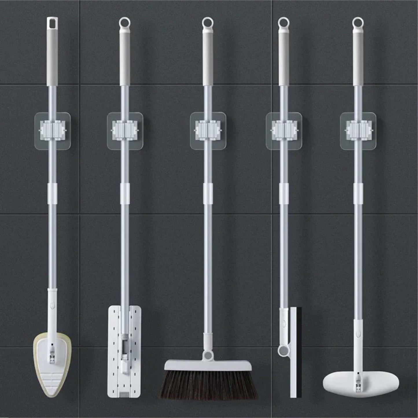 Easy-Install Wall-Mounted Mop & Broom Holder