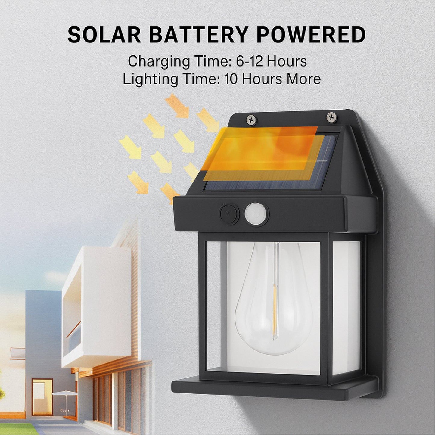 Solar Charge Motion Sensor Solar Waterproof Wall Lamp