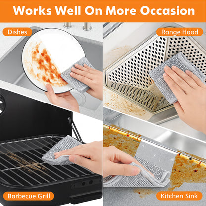 Pack of 10 Kitchen Steel Mesh Wire DisWasher Cleaning Cloth Piece