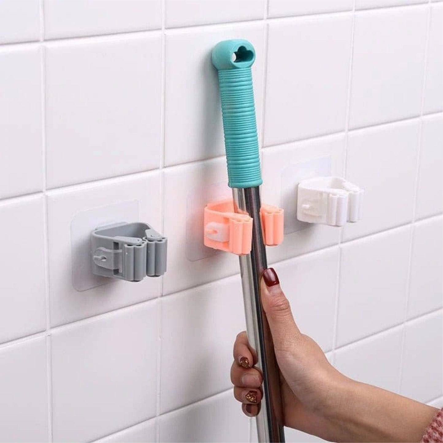 Easy-Install Wall-Mounted Mop & Broom Holder