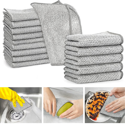 Pack of 10 Kitchen Steel Mesh Wire DisWasher Cleaning Cloth Piece