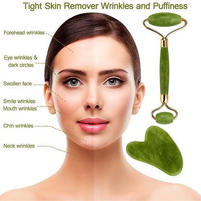 Flawless Jade Roller with Gua Sha Stone